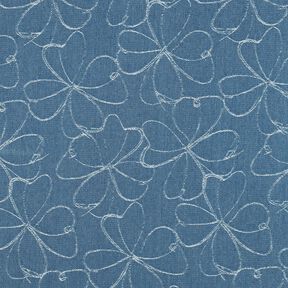 Denim Jacquard Flowers | Poppy Fabrics – denim blue, 