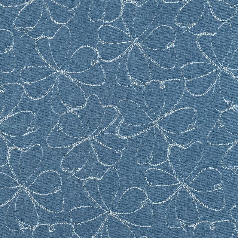 Denim Jacquard Flowers | Poppy Fabrics – denim blue,  image number 1
