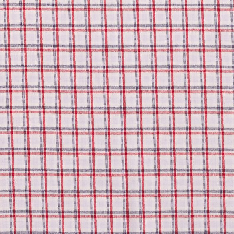 Shirt fabric offset check – white/navy blue, image number 1