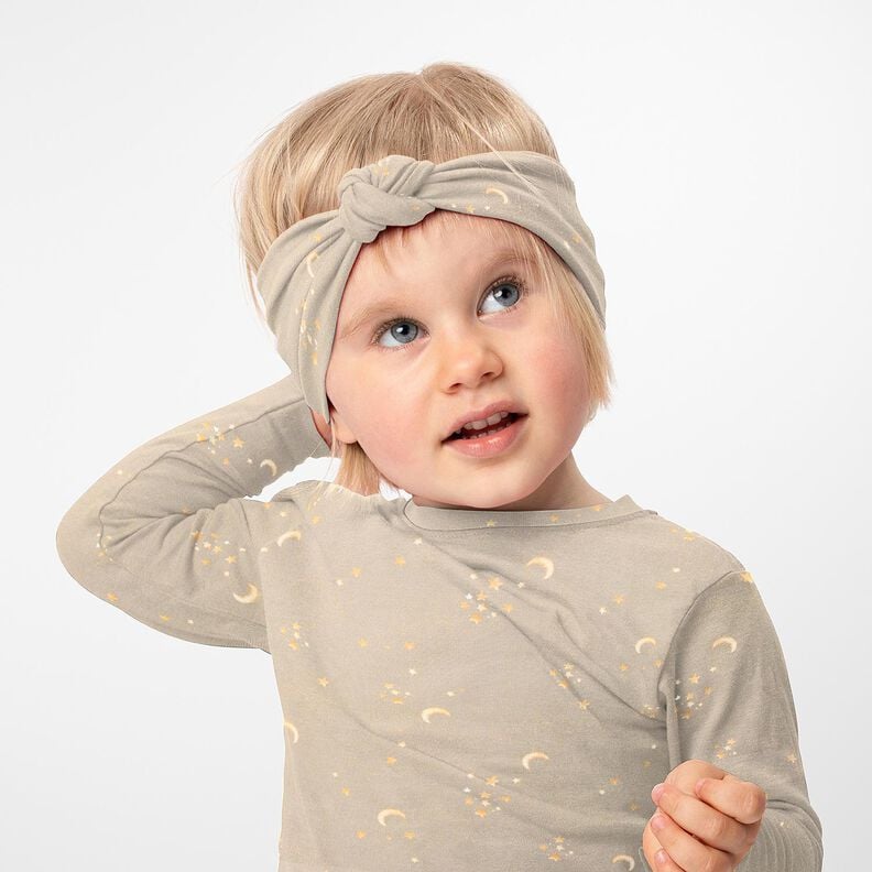 Cotton Jersey starry sky Digital Print – light taupe,  image number 5