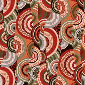 Decor Fabric Tapestry Fabric abstract semicircles – terracotta/green, 