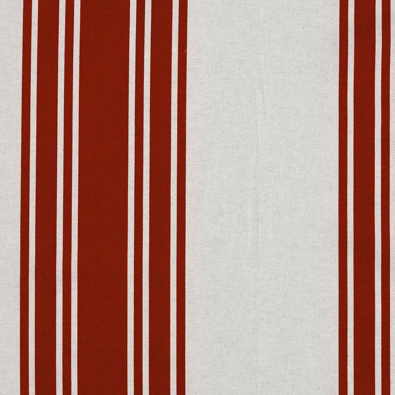 Decor Fabric Panama Block Stripes – carmine/misty grey,  image number 1