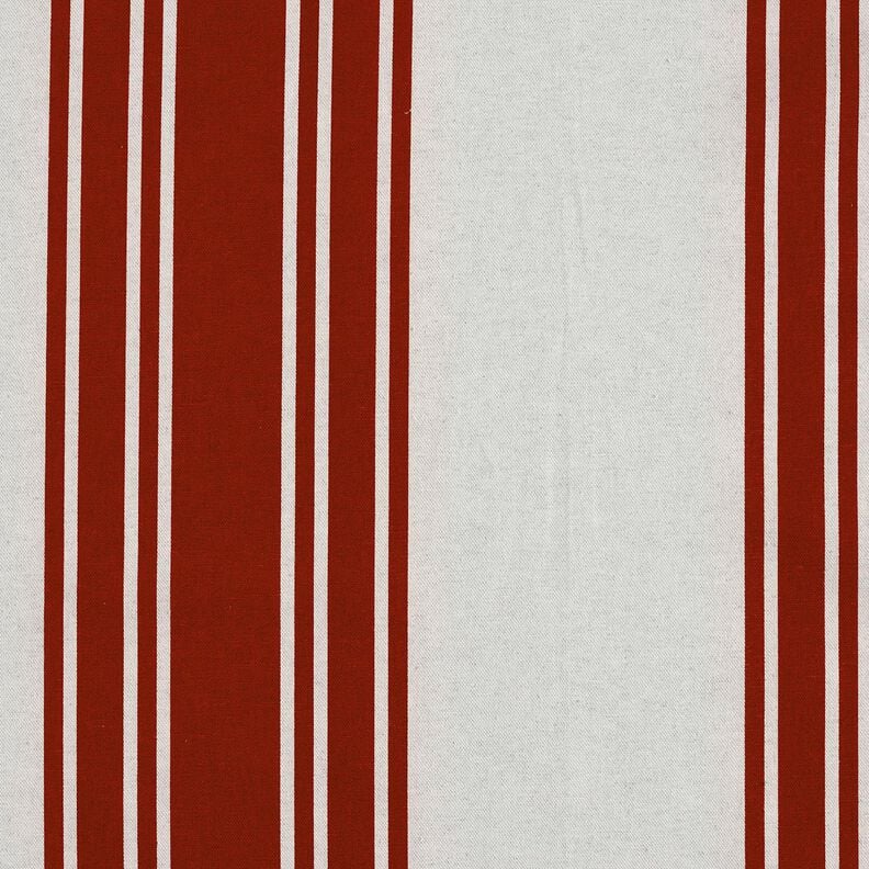 Decor Fabric Panama Block Stripes – carmine/misty grey, image number 1