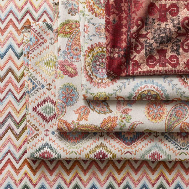 Decor Fabric Half Panama Kilim carpet – carmine,  image number 6