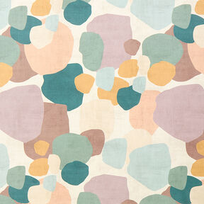 Decor Fabric Half Panama Abstract Spots – natural/mauve grey, 