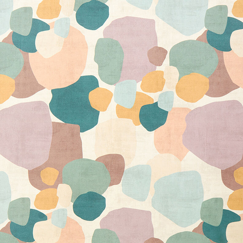 Decor Fabric Half Panama Abstract Spots – natural/mauve grey,  image number 1