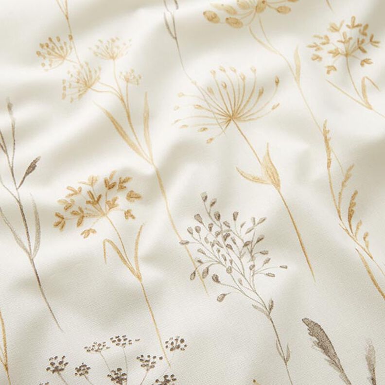 Decor Fabric Half Panama Dried Flowers – light beige, image number 2