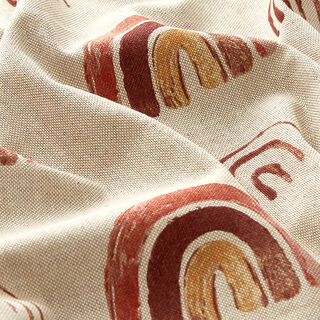 Half Panama Decor Fabric Rainbow – natural/red, 