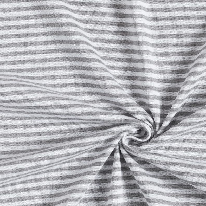 Double face Jersey plain stripes – white/grey, image number 4