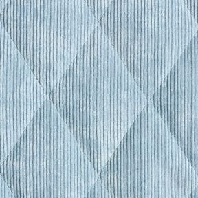 Quilted Fabric Corduroy with fur backing diamonds – light blue, 