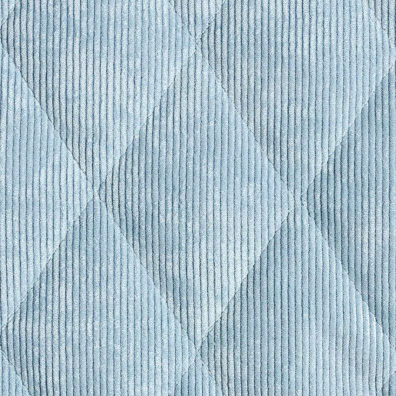 Quilted Fabric Corduroy with fur backing diamonds – light blue,  image number 1