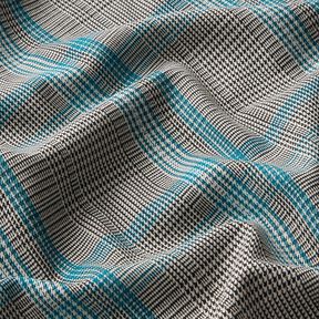 Viscose mix Prince of Wales check – turquoise/black, 