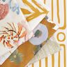 Decor Fabric Half Panama minimalist leaves – mustard/natural,  thumbnail number 5
