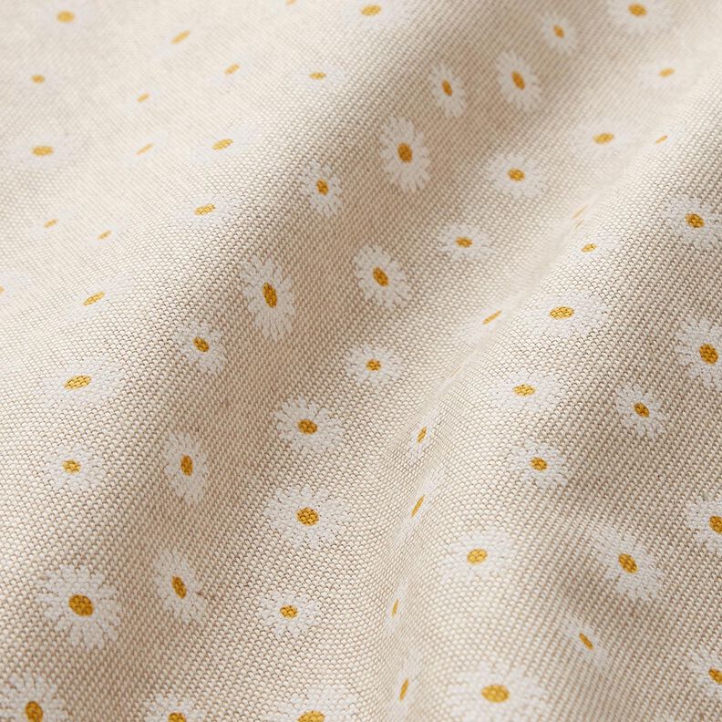 Decor Fabric Half Panama small flowers – natural/white,  image number 2