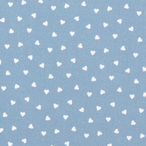 Scattered hearts organic cotton poplin – light wash denim blue, 