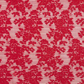 Floral Pleated Lace – carmine, 