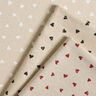 Decor Fabric Half Panama little hearts – carmine/natural,  thumbnail number 5