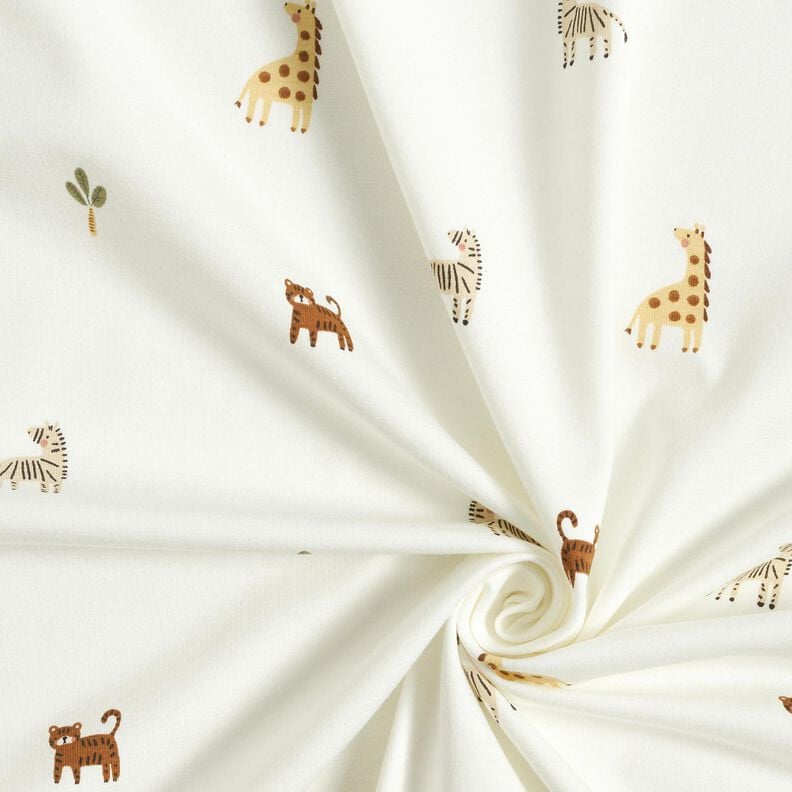 Cotton Jersey little steppe animals &ndash; white,  image number 3