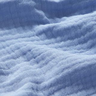 GOTS Triple-Layer Cotton Muslin – steel blue, 
