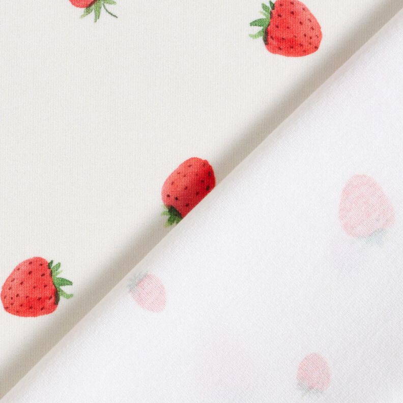GOTS Cotton Jersey watercolour strawberries Digital Print – ivory, image number 4