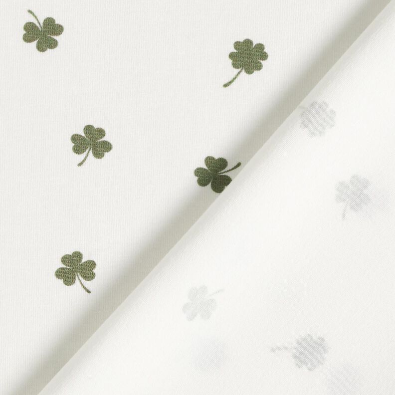 Cotton Jersey Clover Leaves – offwhite,  image number 4