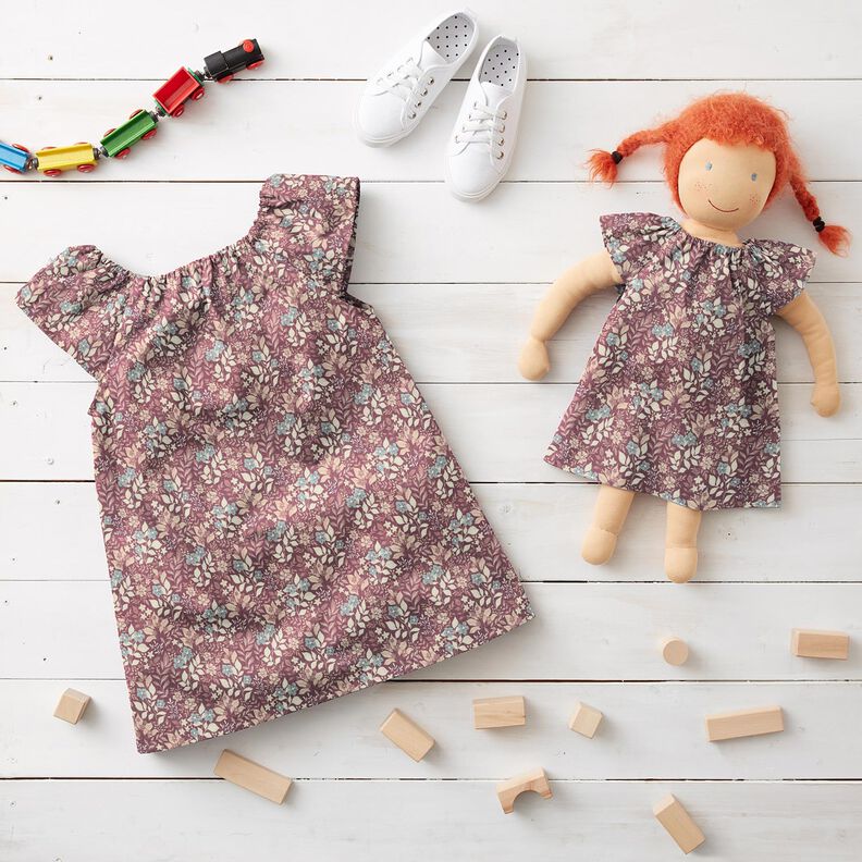 Cotton Flannel Autumn flower meadow – plum,  image number 6