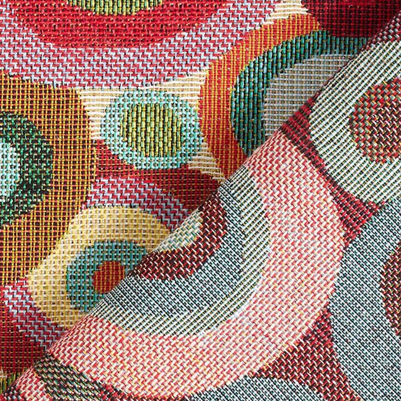Decor Fabric Tapestry Fabric Colourful Circles – light beige/carmine,  image number 4