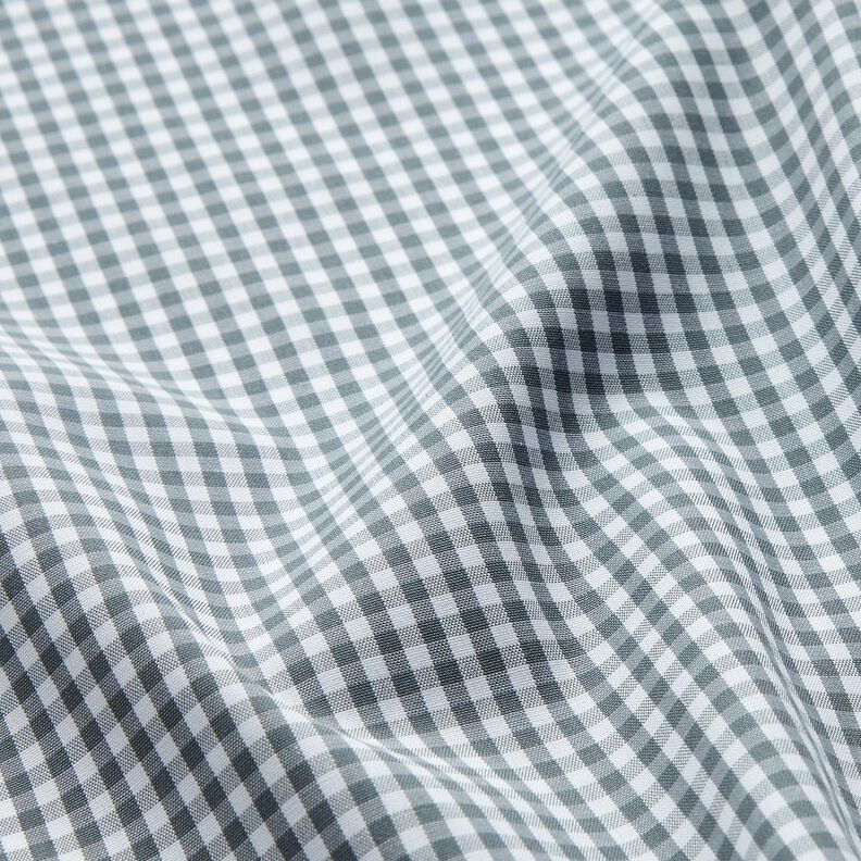 Cotton poplin gingham check – grey/white,  image number 2