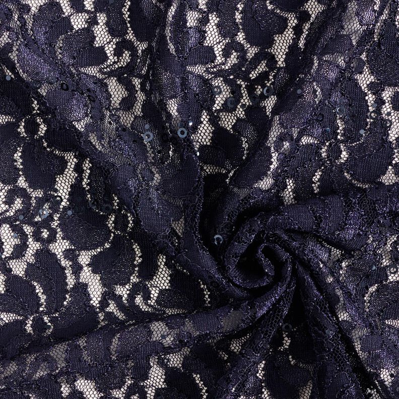 Lace Sequins Flowers – midnight blue,  image number 3