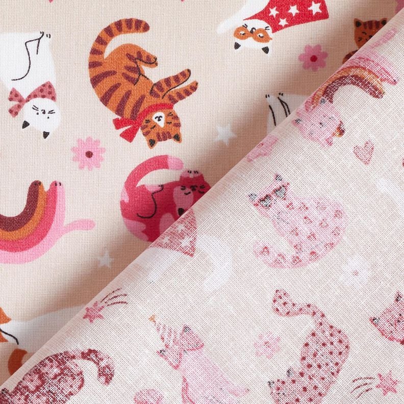 Coated Cotton playful kittens – rosé, image number 4