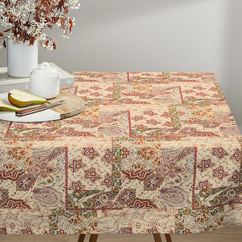 Decor Fabric Half Panama Retro Paisley – beige,  image number 7