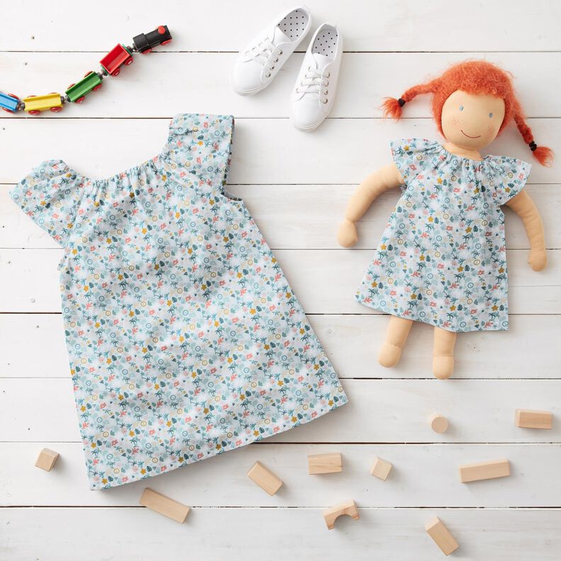 Organic Cotton Poplin palm world – baby blue/pale mint,  image number 6