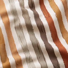 Decor Fabric Half Panama painted stripes – natural/brown, 