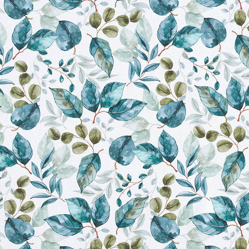 Cotton Jersey Eucalyptus Leaves Digital Print – offwhite,  image number 1
