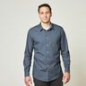Shirt fabric vertical stripes – blue/grey,  thumbnail number 6