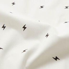 Cotton Poplin lightning bolts – white/black, 