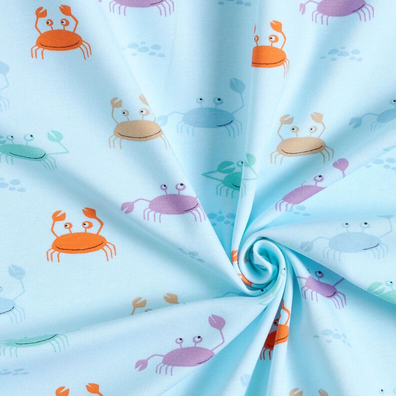 Cotton Jersey cute crabs – baby blue, image number 3