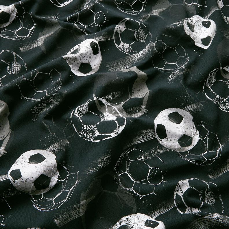 Cotton Jersey Football goals | Glitzerpüppi – black/grey,  image number 1