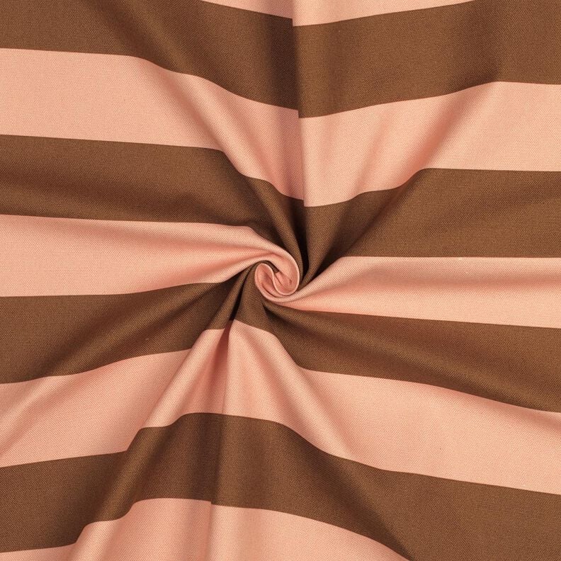 Decor Fabric Canvas cheerful stripes – salmon/brown,  image number 3
