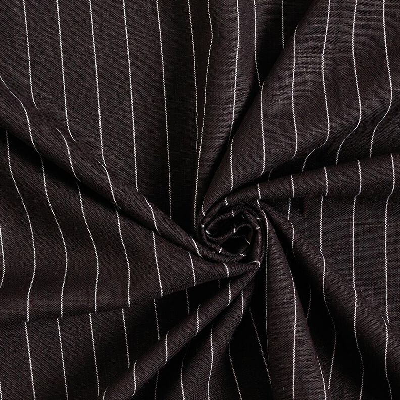Viscose-linen blend wide pinstripes – black,  image number 3