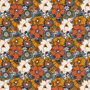 Cotton Cretonne retro flowers – caramel, 