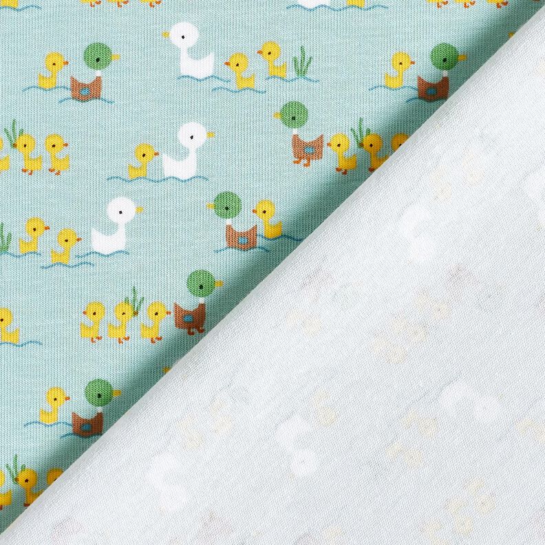 Cotton Jersey Duckling with chicks – light blue,  image number 4