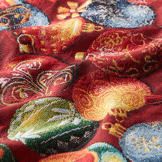 Decor Fabric Tapestry Fabric Christmas Tree Baubles – carmine, 