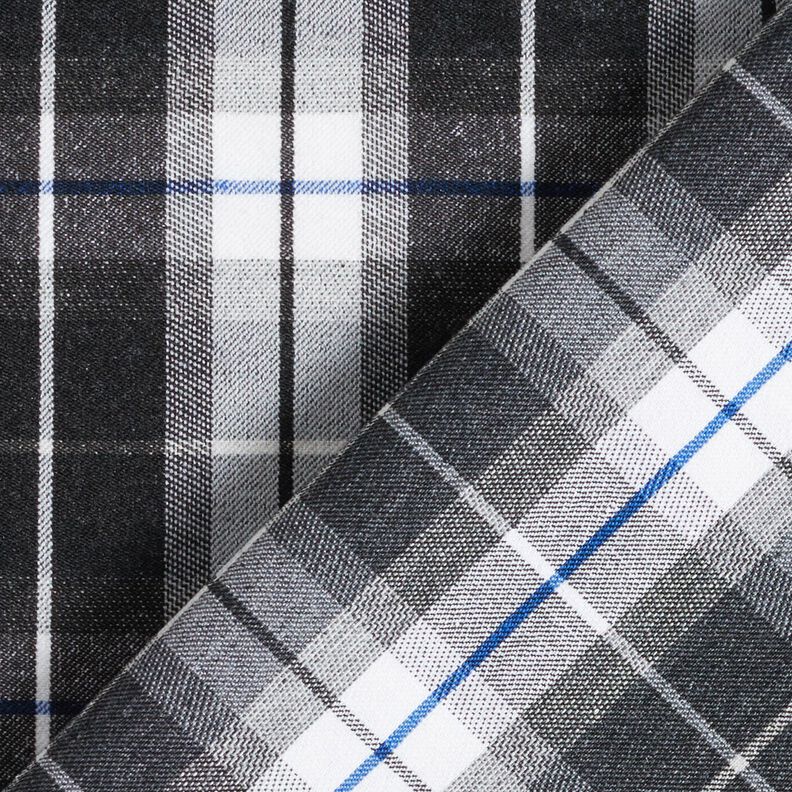 Stretch trouser fabric large check – black/white,  image number 4