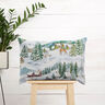 Decor Fabric Tapestry Fabric Winter Landscape – ivory/light turquoise,  thumbnail number 6