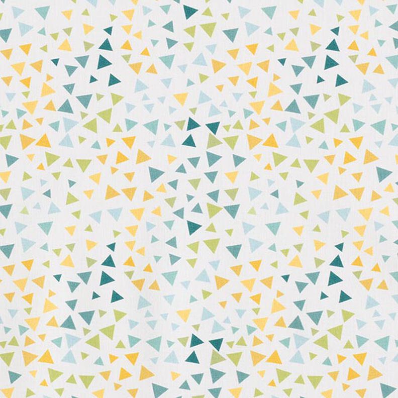 Cotton poplin colourful triangles – white,  image number 1