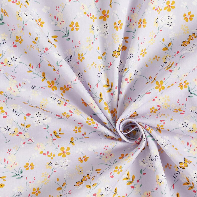 Delicate flowers cotton poplin – pastel mauve/curry yellow,  image number 3