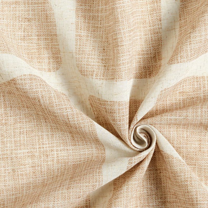 Curtain Fabric Linen Blend Shapes  – chestnut/natural,  image number 3