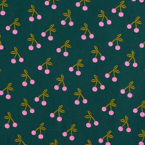 Coated Cotton cute cherries – dark green, 