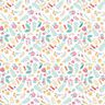 Cotton fabric PercaleSmall flowers and leaves – pink/yellow,  thumbnail number 1